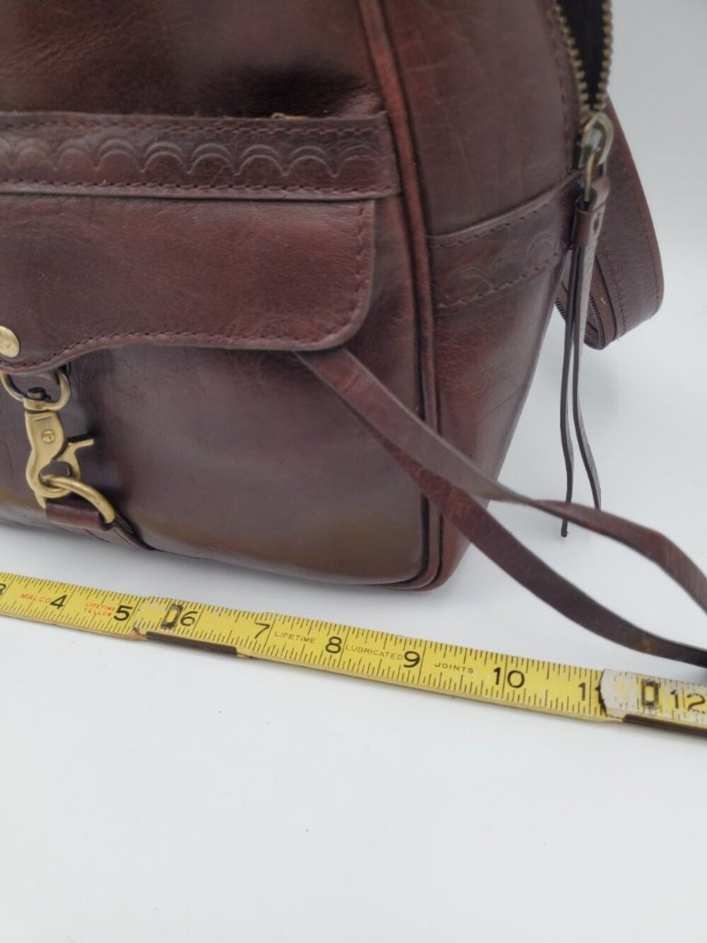 BORN Genuine Leather Backpack Bag Purse Dark Brown - Picture 7 of 8